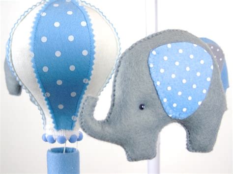 Baby Mobile Hot Air Balloon Mobile Elephant Mobile White Etsy