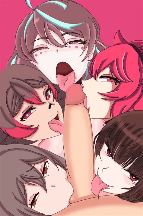 Rule 34 5girls Collaborative Fellatio Emikukis Harem Indie Virtual