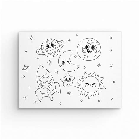 Tela Para Pintura Infantil Colorir Pintar Canvas Espaço Loja Plimshop