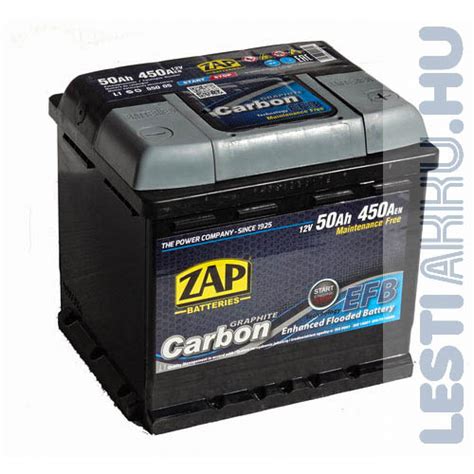 ZAP Graphite Carbon EFB Autó Akkumulátor 12V 50Ah 450A Jobb