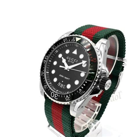 New It Is Gucci Gucci Mens Dive Dive 45mm Black X Green X Red Ya136209a Until 159 For 1500 9