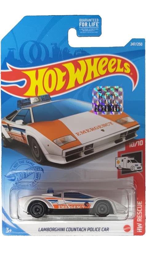 Buy Hot Wheels Lamborghini Countach Police CAR Regular Treasure Hunt Factory Sealed Exclusive
