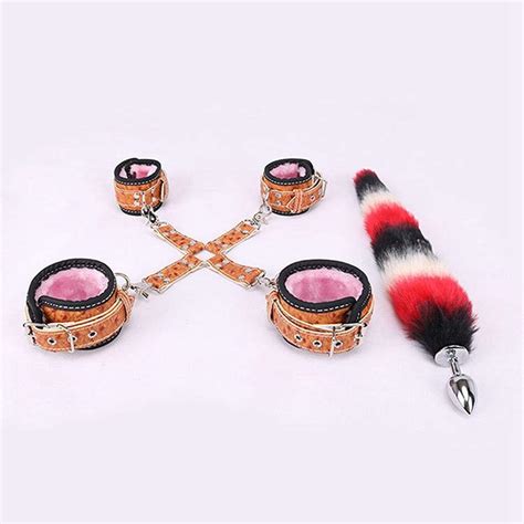 Amazon Adult Pu Leather Sex Handcuffs Anal Plug BDSM Bondage Restraint Fetish SexToy