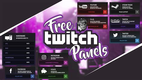 Free Twitch Panels Psd Youtube