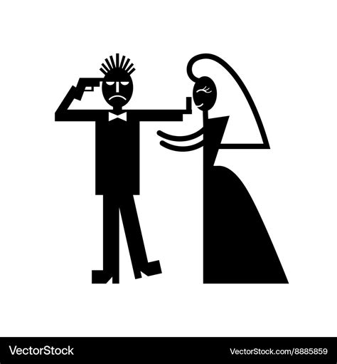 Bachelor Party With Wedding Couple Royalty Free Vector Image