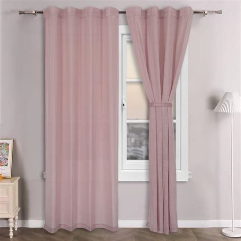 Buy Linenwalas Baby Pink Cotton Linen Sheer Curtains For Bedroom