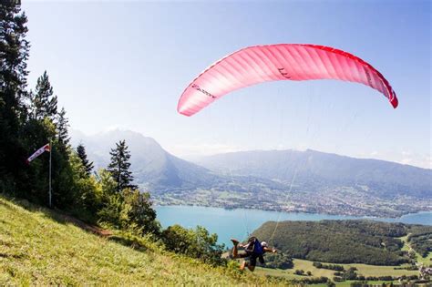 Paragliding Over Lake Annecy At The Red Bull Elements Adventure Race