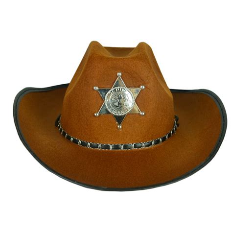 Cowboy Sheriff Hat Star Felt West Halloween Costume Adults