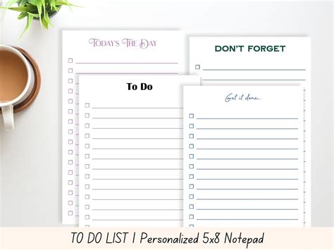 Personalized To Do List X Notepad Personalized Lined Notepad Custom