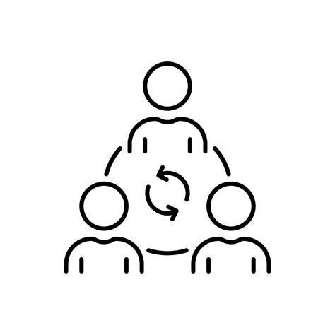 Collaboration Line Icon Group Of People Community Team Work Linear