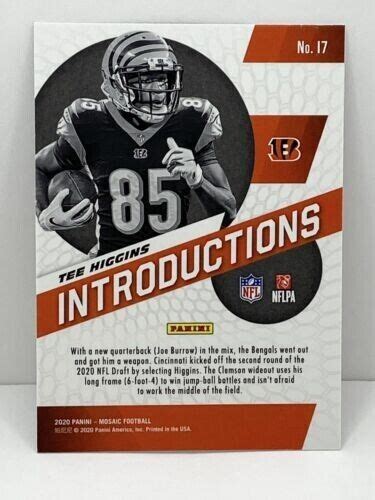 2020 Panini Mosaic Introductions Tee Higgins Rookie Cincinnati Bengals