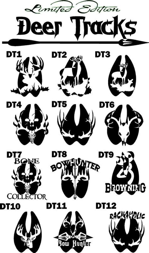 Limited Edition Hunting Deer Tracks Decals 8in One Color 10 Plus