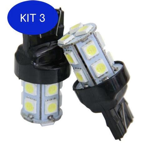 Kit 3 Lâmpadas Led T20 Pingão 13 Leds Branco 6000K 12V O Par