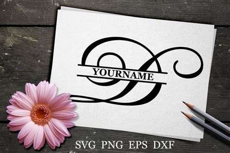 D Split monogram SVG Split letter svg Monogram font