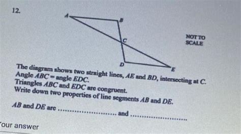 Notto Scale The Diagram Shows Two Straight Lines Ae And Bd