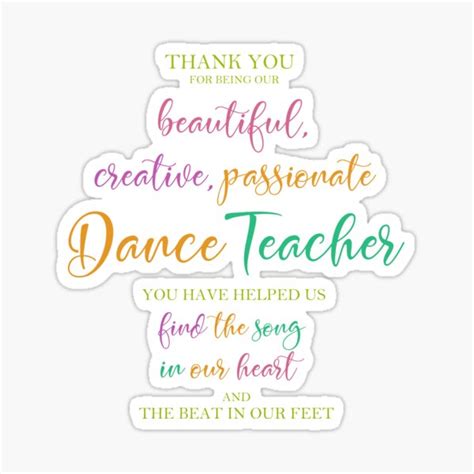 Dance Teacher Art Print Sticker For Sale By Della95 Redbubble