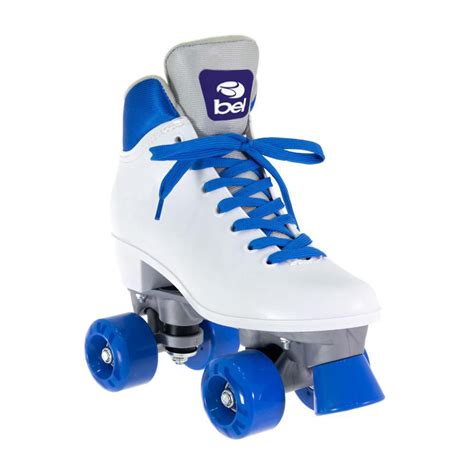 Patins Quad Retro Basic 4 Rodas Branco E Azul Bel 37 em Promoção