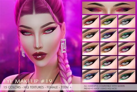 EYE MAKEUP #19 | Jul_Haos | Eye makeup, Sims 4 cc makeup, Makeup