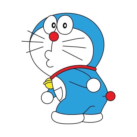 Doraemon Looking Back Coloring Page and Tracing Page - Drawing Gallery