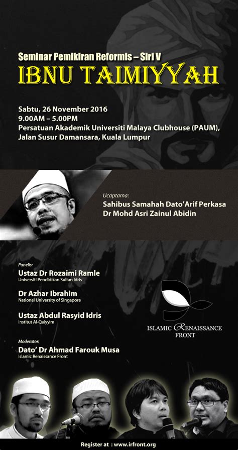 IRF Seminar Pemikiran Reformis Siri V Ibnu Taimiyyah