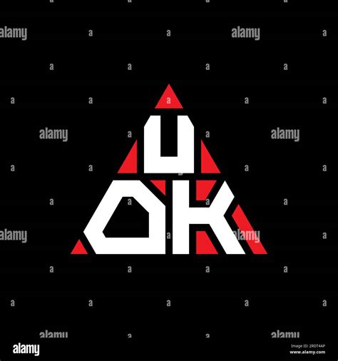 Uok Triangle Letter Logo Design With Triangle Shape Uok Triangle Logo