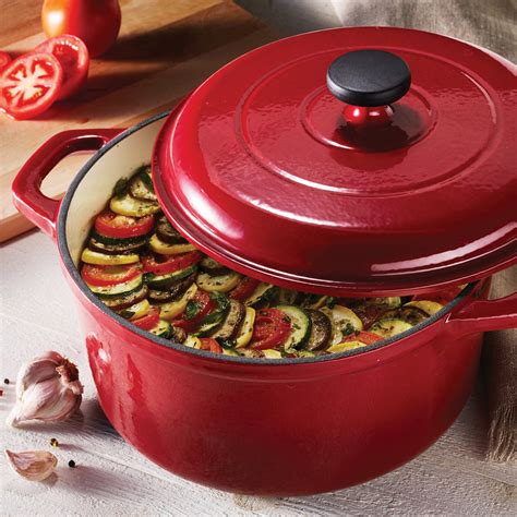 Tramontina Enameled Cast Iron 6 5 Quart Round Dutch Oven Red