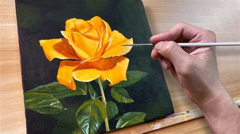 Yellow Rose / Acrylic Painting / Correa Art | Rose painting acrylic, Acrylic painting flowers ...