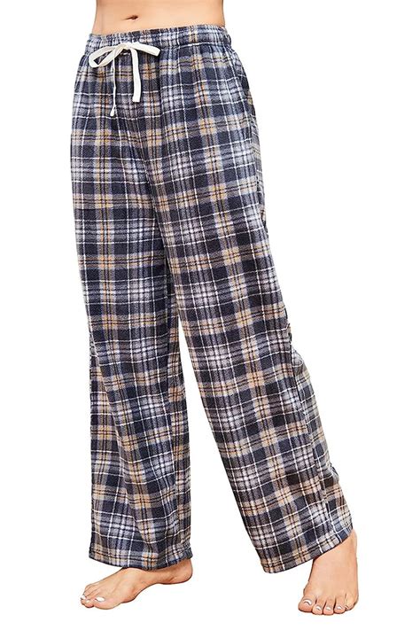 U2skiin Womens Fleece Pajama Pants Comfy Plaid Pj Bottoms With