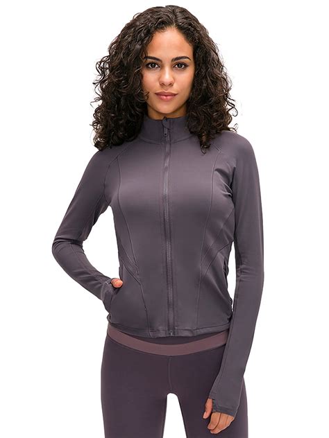 Women S Lightweight Full Zip Yoga Workout Running Track Sports Jacket