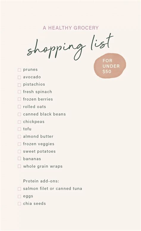 Free Printable Clean Eating Grocery List Survey Ambitious Off