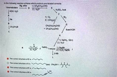 Solved In The Following Reaction Schere Which Products Are Labelad