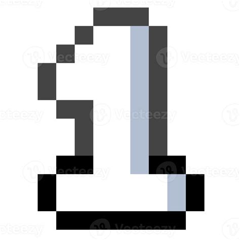 Pixel Number 1 With Black Line. 27517671 PNG