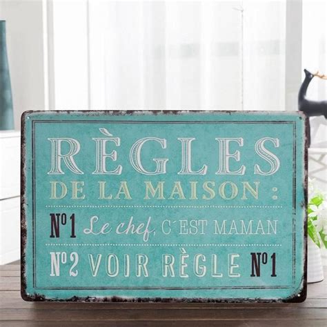 R Gles De La Maison Pancarte En M Tal Panneau Poster Plaque M Tallique