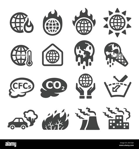 Calentamiento Global Icono De Efecto Invernadero Imagen Vector De