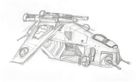 Star Wars Republic Gunship Sketch By Tuftedplanelucy99 On Deviantart