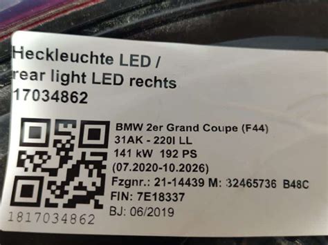 Bmw F Zadnja Desna Lampa Led Auto Centar Bistra