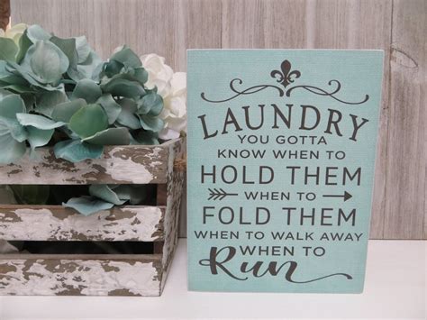 Laundry Room Sign Laundryyou Gotta Know When To Hold Etsy