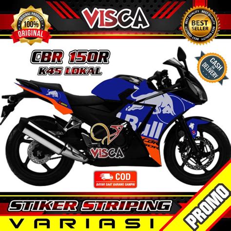 Stiker Striping Cbr 150r K45 Lokal Variasi Red Bull Lazada Indonesia