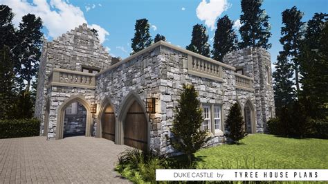 Castle Home with 2 Stair Towers. Tyree House Plans.