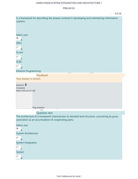 SOLUTION Prelim Q1 System Integration And Architecture 1 Studypool