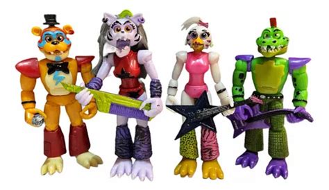 Glamrock Freddy Set 4 Freddy Monty Gator Roxxane Y Chica Envío Gratis