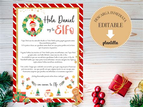 EDITABLE Carta Elfo Español First Time Elf Arrival Letter Elf Santa