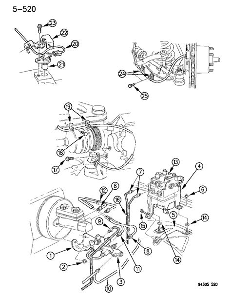 1995 Dodge Dakota Lines And Hoses Includes Hyd Cont Unit