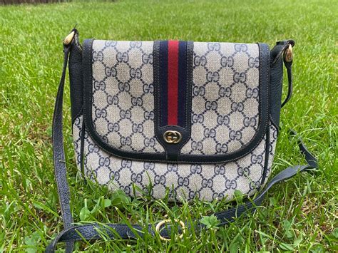 Rare GUCCI Monogram GG Canvas Leather Crossbody Shoulder Bag Etsy