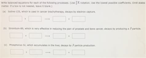 Solved Question 2 Write Balanced Equations For Each Of The Following