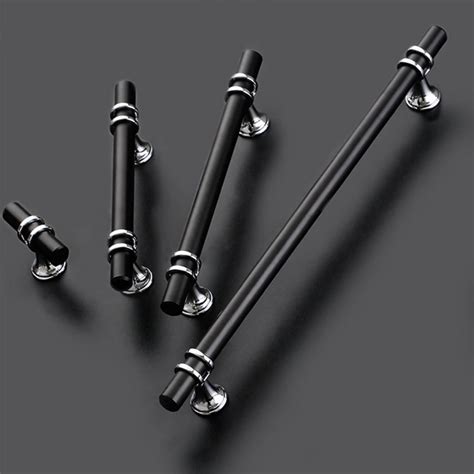 Long Black Chrome Cabinet Pulls Modern Cabinet Pulls T Etsy