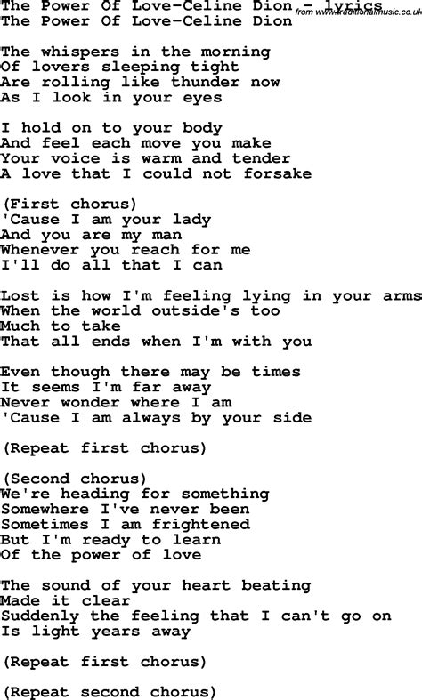 Lyrics For Power Of Love 2
