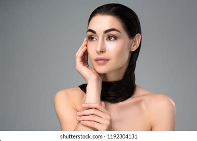 Sensual Naked Brunette Girl Looking Away Stock Photo Shutterstock