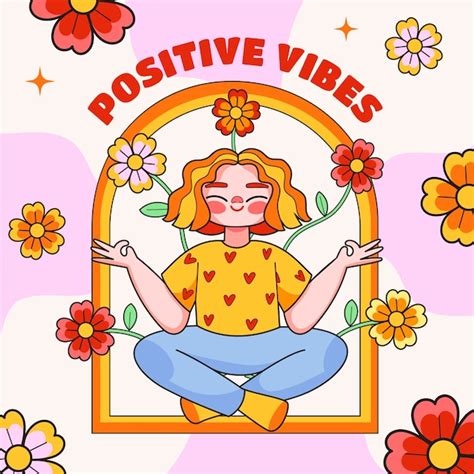 Ilustración de vibraciones positivas dibujadas a mano Vector Premium