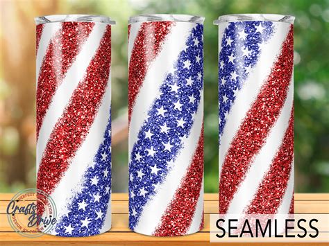 Patriotic Usa Flag Tumbler Glitter American Flag Tumbler 4th Etsy